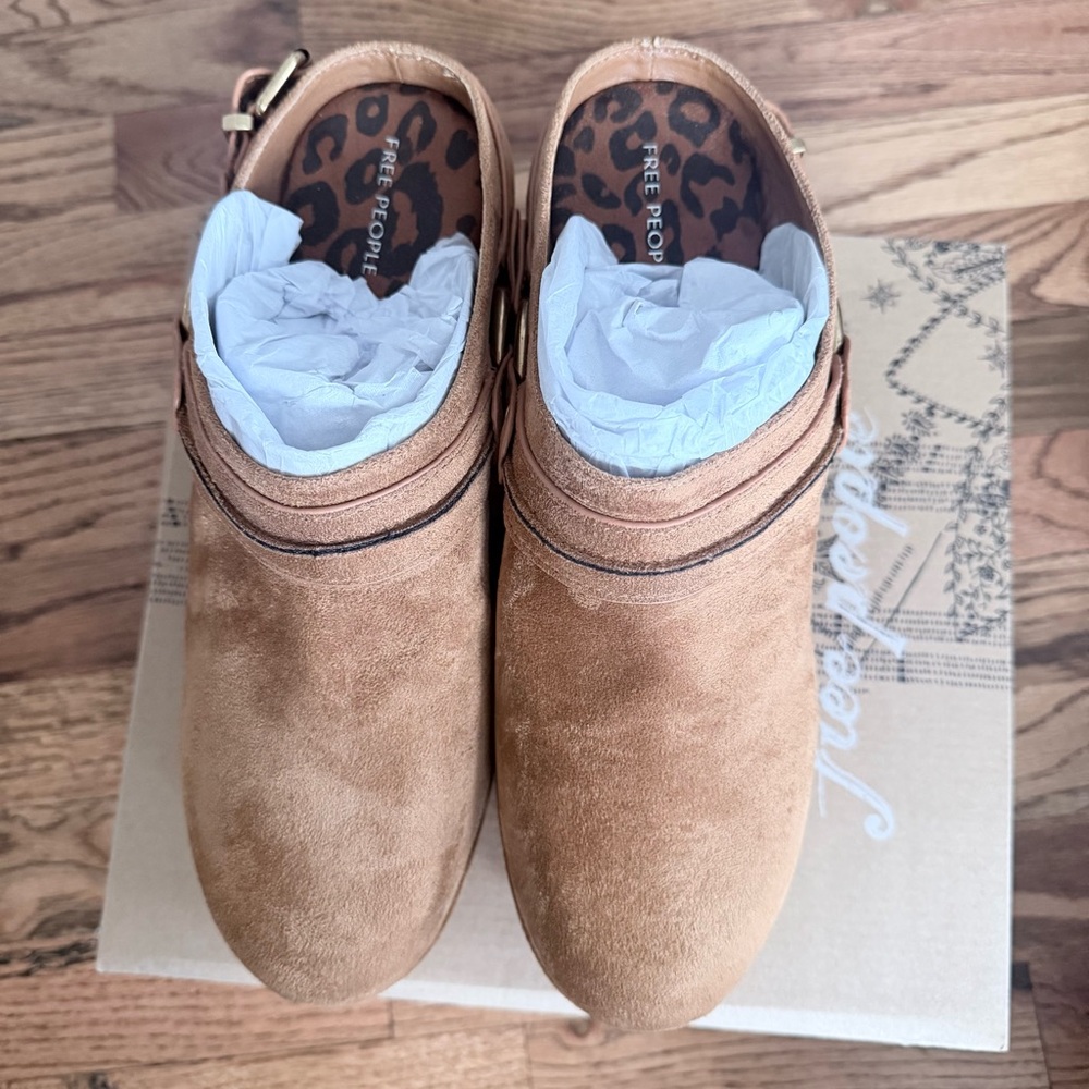Free People Amalia Harness Platform Clogs – Camel – Size 10 - Picture 2 of 6